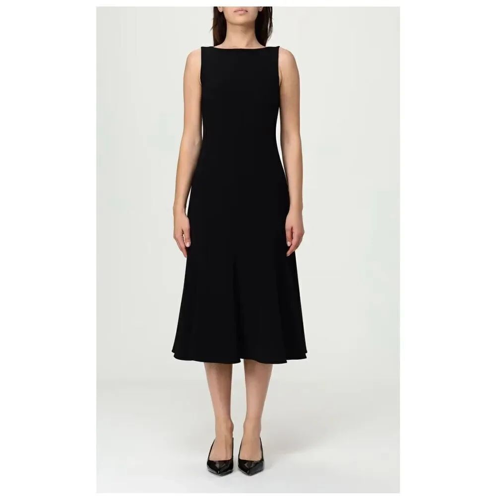 Theory NWT sleeveless volume midi black dress 10